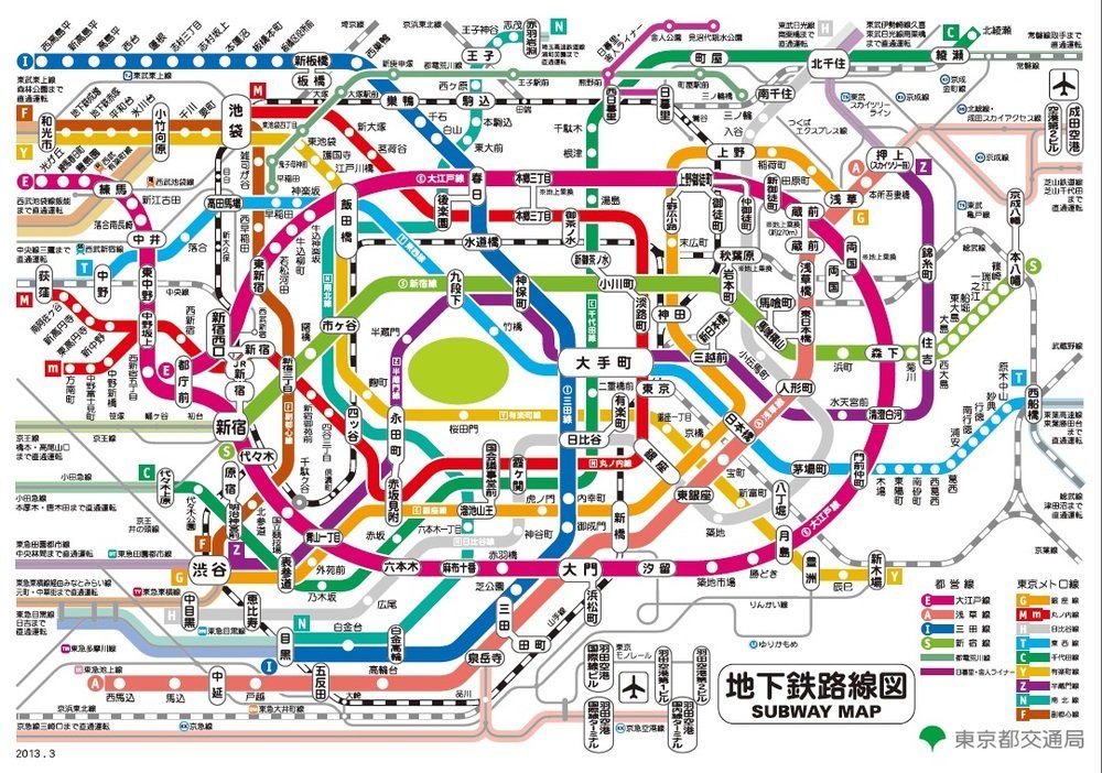 都営地下鉄が作った路線図（東京都交通局の公式サイトより）