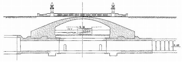 万世橋とトンネルの構造（『東京地下鉄道史』より）