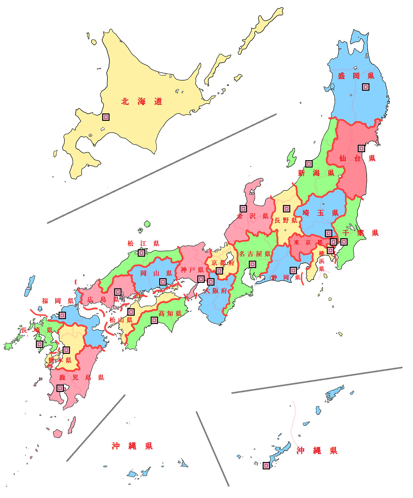 ベスト 都道府県 県庁所在地 地図 幼児 小学生 中学生の無料知育教材 無料学習教材プリント