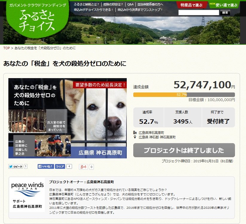 犬たちのための ふるさと納税 殺処分ゼロに貢献できる神石高原町とnpoの取り組み 全文表示 コラム Jタウンネット 広島県