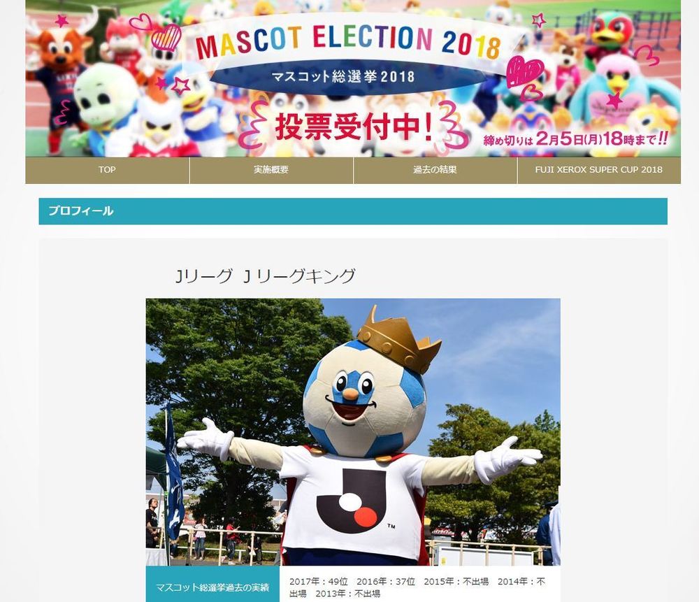 J リーグ マスコット 総 選挙
