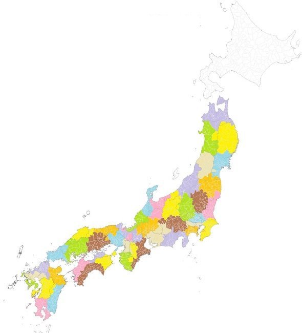 全国の市町村が 最寄りの県庁 に所属したら 眺めるだけで面白い