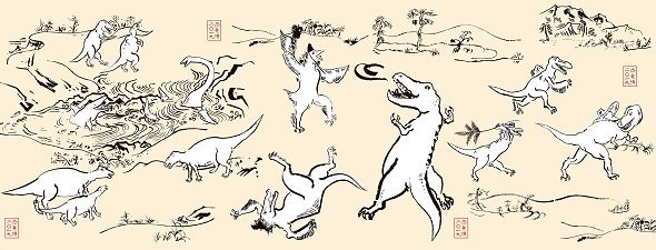 鳥獣戯画ならぬ 恐竜戯画 が超ユルい シュールでかわいい恐竜博グッズが人気 全文表示 コラム Jタウンネット 東京都